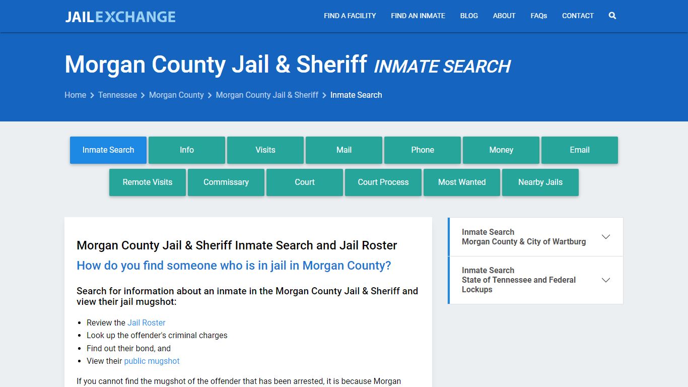 Inmate Search: Roster & Mugshots - Morgan County Jail & Sheriff, TN